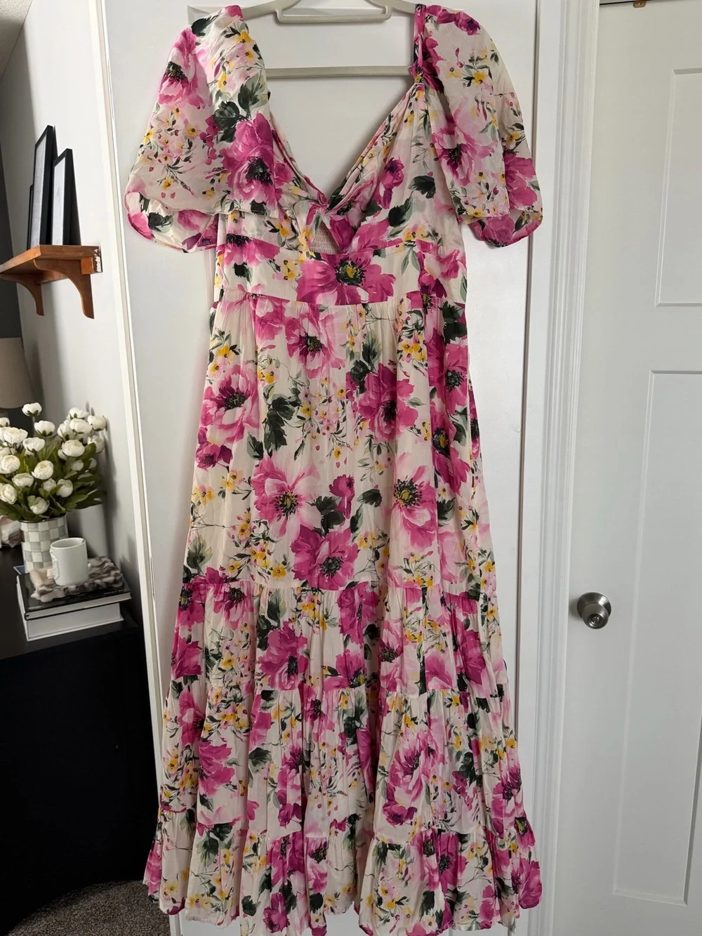 Abercrombie & Fitch Pink and White Floral Maxi Dress